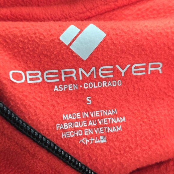 OBERMEYER  Red Quarter Zip Fleece Sweater Jacket Size Small - Picture 6 of 6